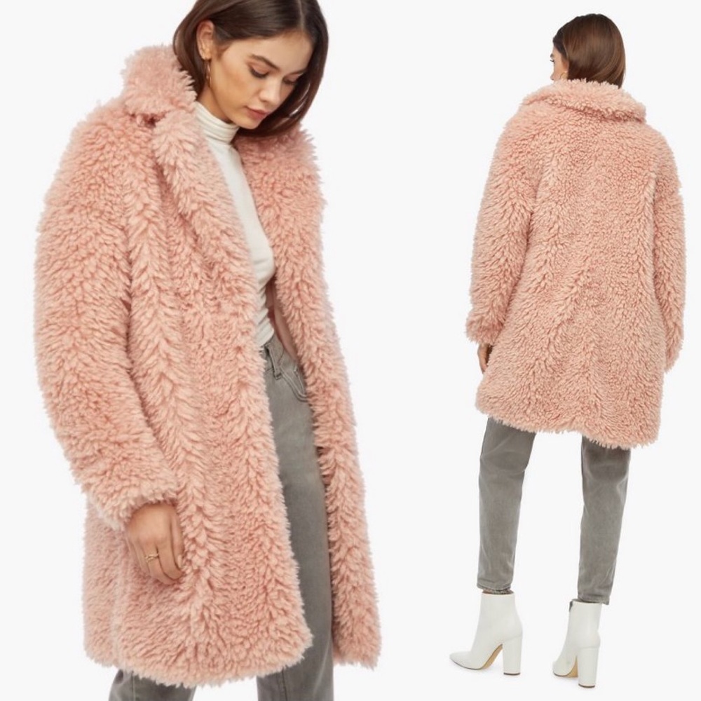 Just Fab NWT Teddy Coat In Rose Smoke Size 1X